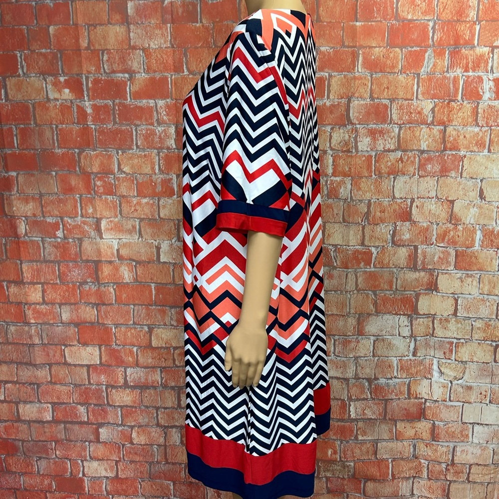 Ksl Plus Size Chevron Print Shift Dress View 4